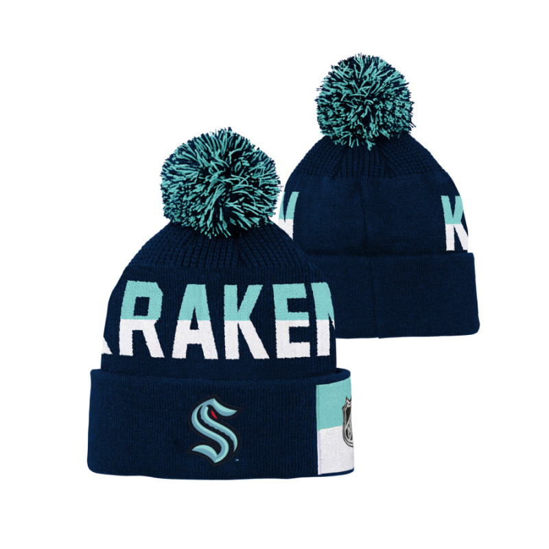 NHL FACE-OFF JACQUARD KNIT SEATTLE KRAKEN DETSKÁ ZIMNÁ ČIAPKA