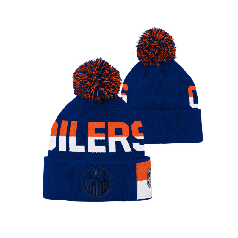 NHL FACE-OFF JACQUARD KNIT EDMONTON OILERS DETSKÁ ZIMNÁ ČIAPKA