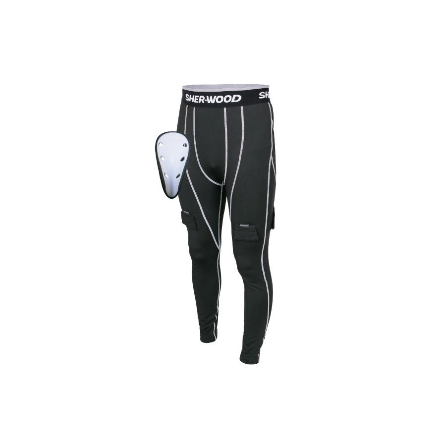 SHERWOOD COMPRESSION JOCK PANT RIBANO YOUTH, JUNIOR HOKEJOVÉ SUSPENZOROVÉ NOHAVICE 