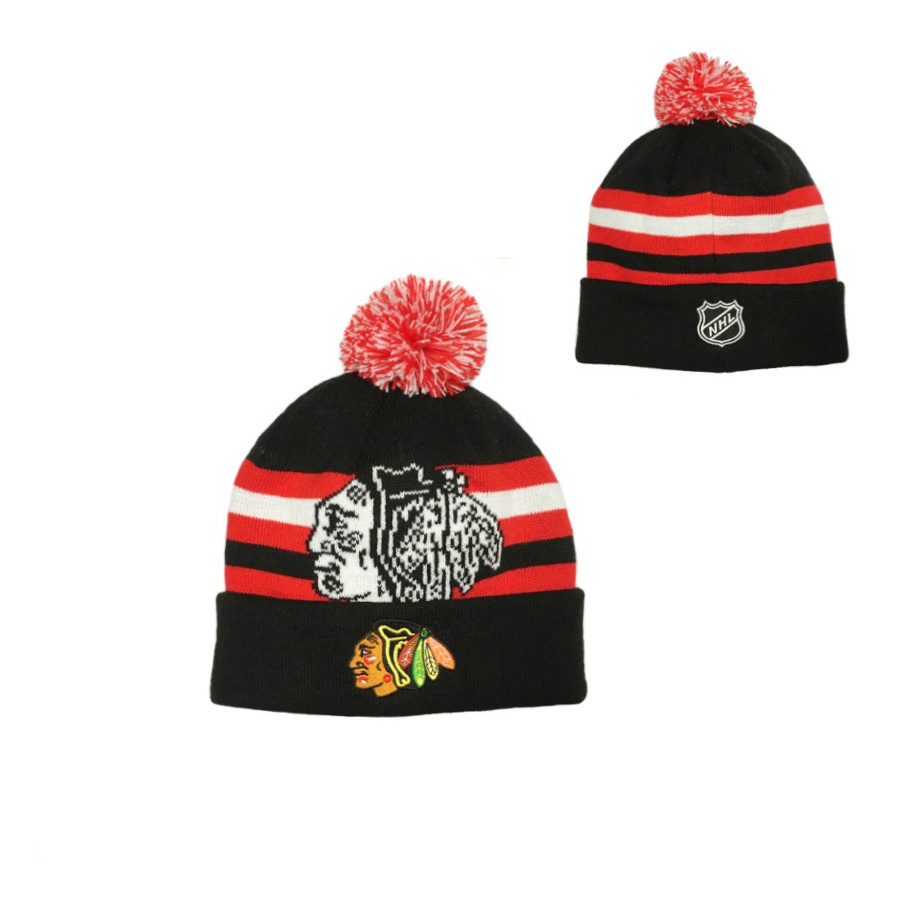 NHL HERITAGE CUFF POM CHICAGO BLACKHAWKS DETSKÁ ZIMNÁ ČIAPKA