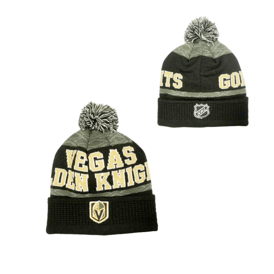 NHL PUCK PATTERN CUFFED CALL LAS VEGAS GOLDEN KNIGHTS DETSKÁ ZIMNÁ ČIAPKA