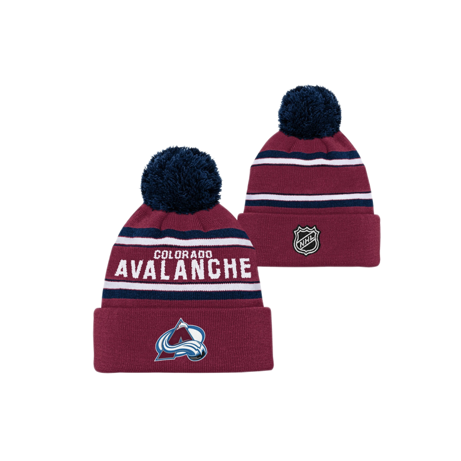 DETSKÁ ZIMNÁ ČIAPKA NHL COLORADO AVALANCHE WORDARK JACQUARD CUFF POM 