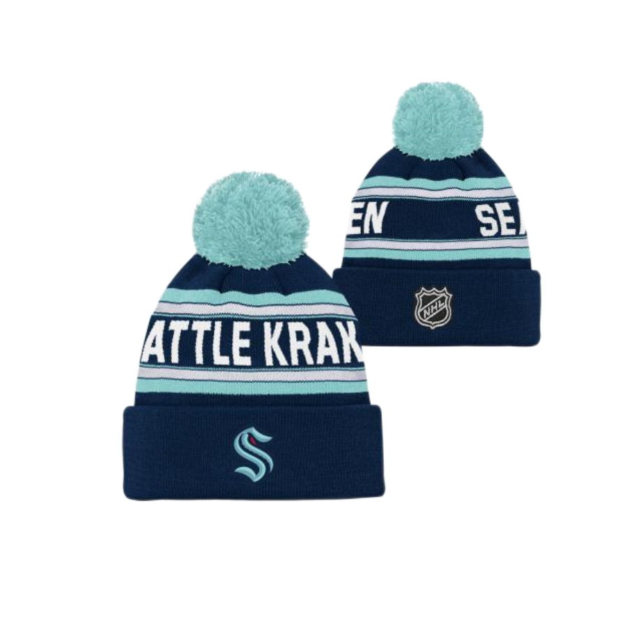 DETSKÁ ZIMNÁ ČIAPKA NHL SEATTLE KRAKEN JACQUARD -CUFFED KNIT WITH POM 