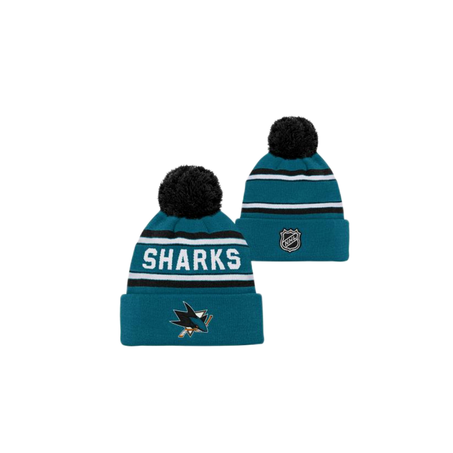 DETSKÁ ZIMNÁ ČIAPKA NHL SAN JOSE SHARKS WORDARK JACQUARD CUFF POM YTH 