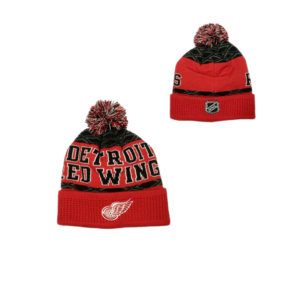 DETSKÁ ZIMNÁ ČIAPKA NHL DETROIT RED WINGS PUCK PATTERN CUFFED CALL 