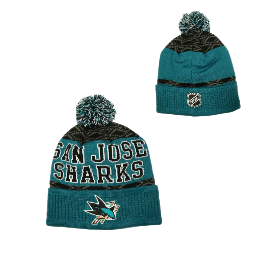 DETSKÁ ZIMNÁ ČIAPKA NHL SAN JOSE SHARKS PUCK PATTERN CUFFED CALL 